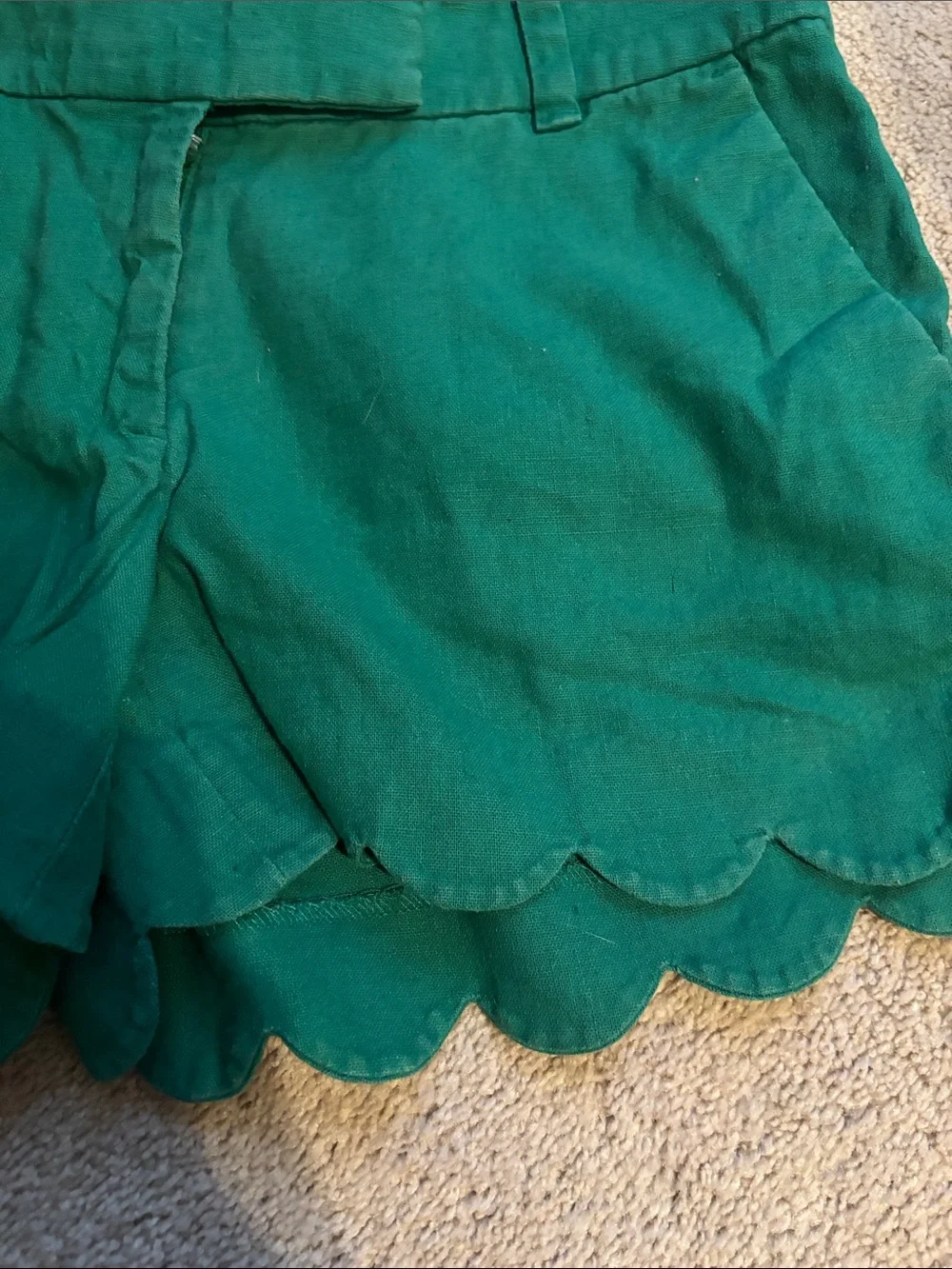 JCrew Women’s Scallop Hem Shorts - Green